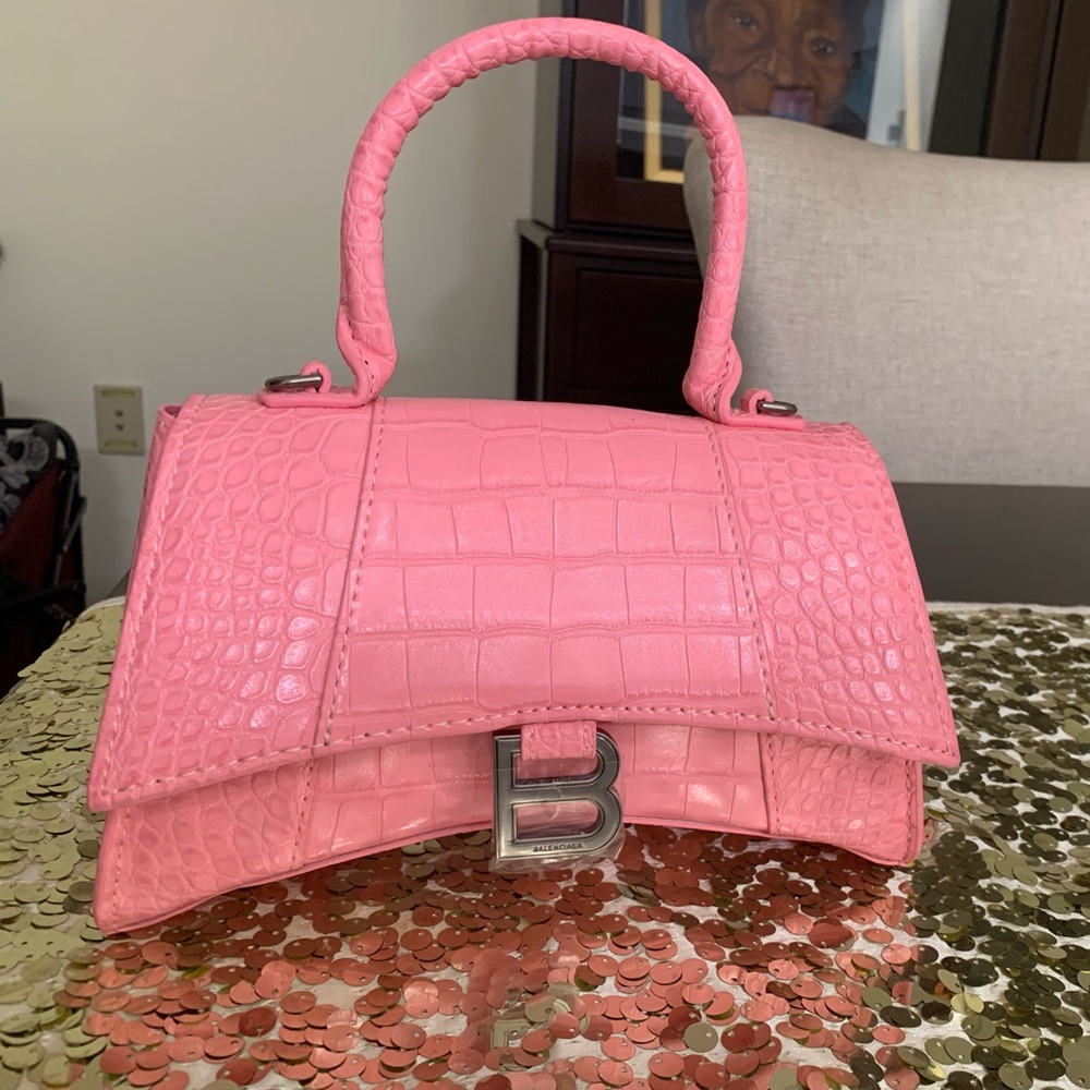 Balenciaga Hourglass Pink Crossbody xs